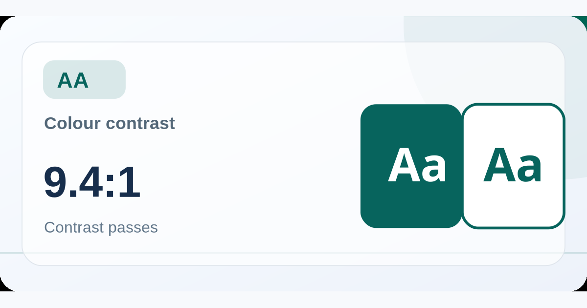 Illustrated interface showing the Colour Contrast Checker tool workflow