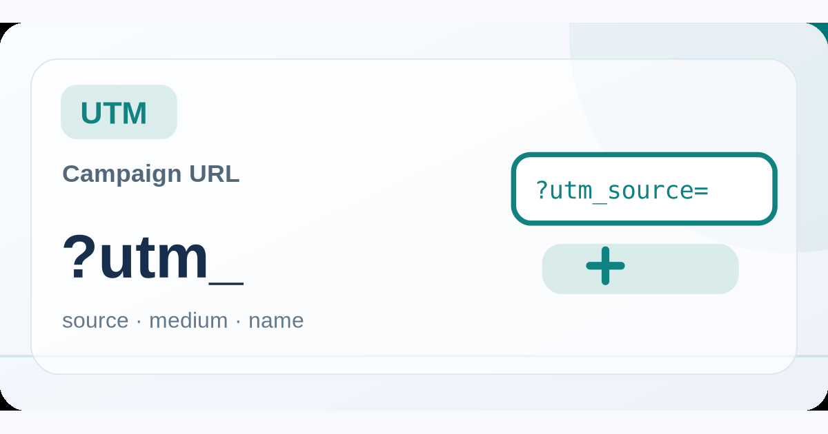 Illustrated interface showing the UTM URL Builder tool workflow